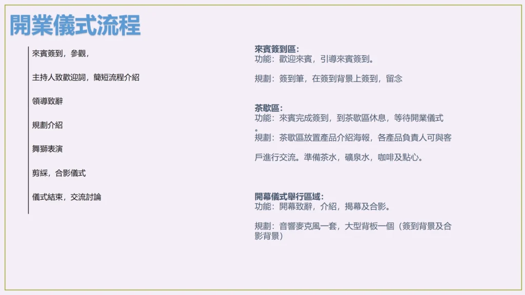 開業慶典 seven balloons opening ceremony process